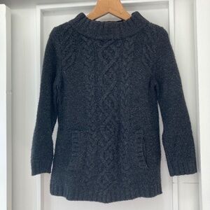J.Crew Wool Cashmere Charcoal Grey Cable Sweater Size XS